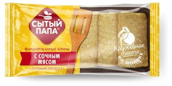 Блины, с творожной начинкой, Сытый папа, Лина, вес.,(5)