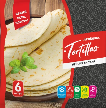 [4-258] Лепешка мексиканская Tortillas, Ризык, 345 г, (10)