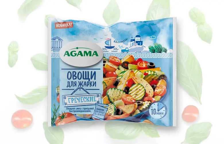 Овощи для жарки греческие, Агама, 400 г, (14)
