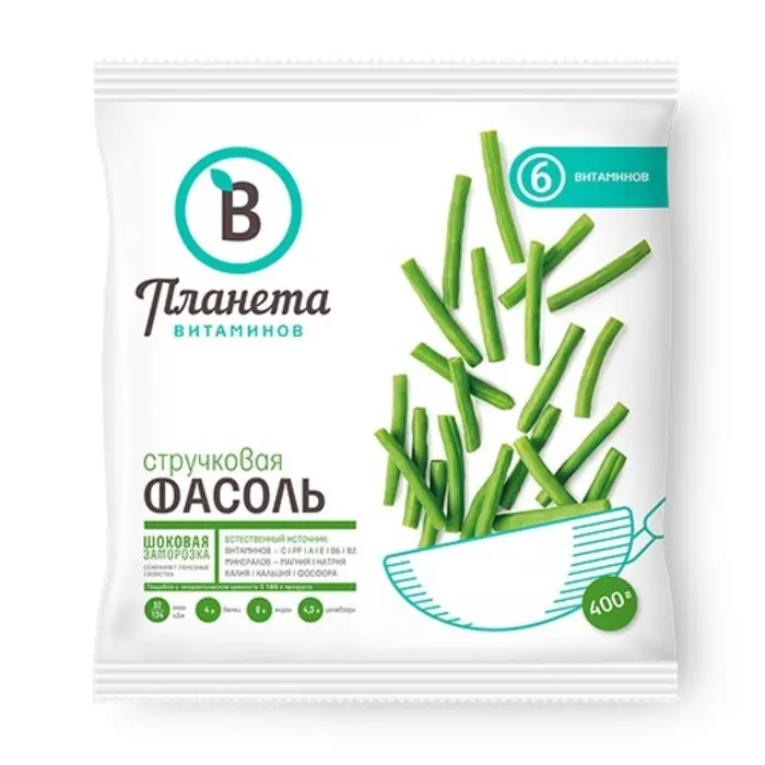 [4-42] Фасоль стручковая, Планета Витаминов, 400 г, (25)
