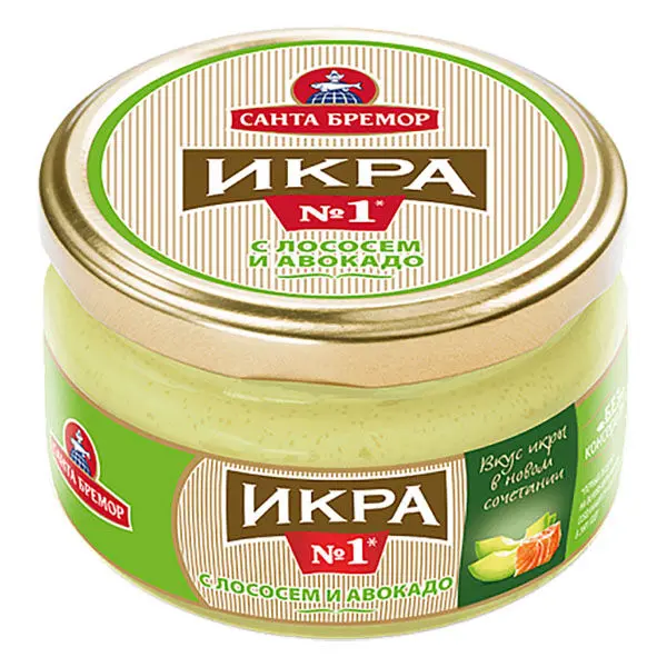 [4810168058876] Икра деликатесная мойвы "Икра № 1" с лососем и авокадо 180 г 1/6