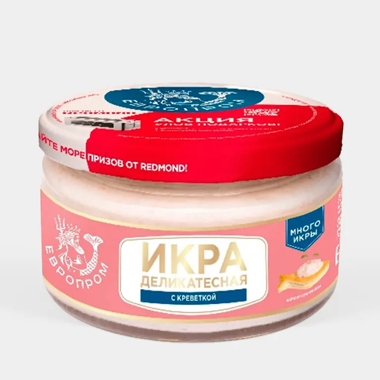 [4607003615185] Икра деликатесная с Креветкой "Европром" ст. б. 180 г 1/6