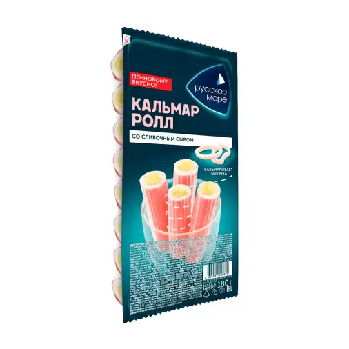 Кальмаровые палочки  Кальмар-ролл "Русское Море" имитация с сыром  охл. 180 г. 1/6