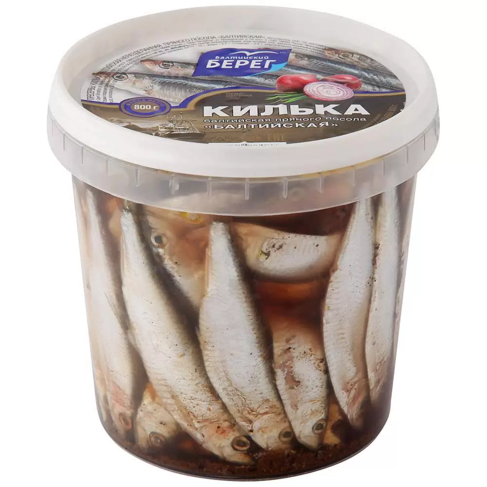 Килька пряного посола "Балтийская" ведро 800 г. 1/6