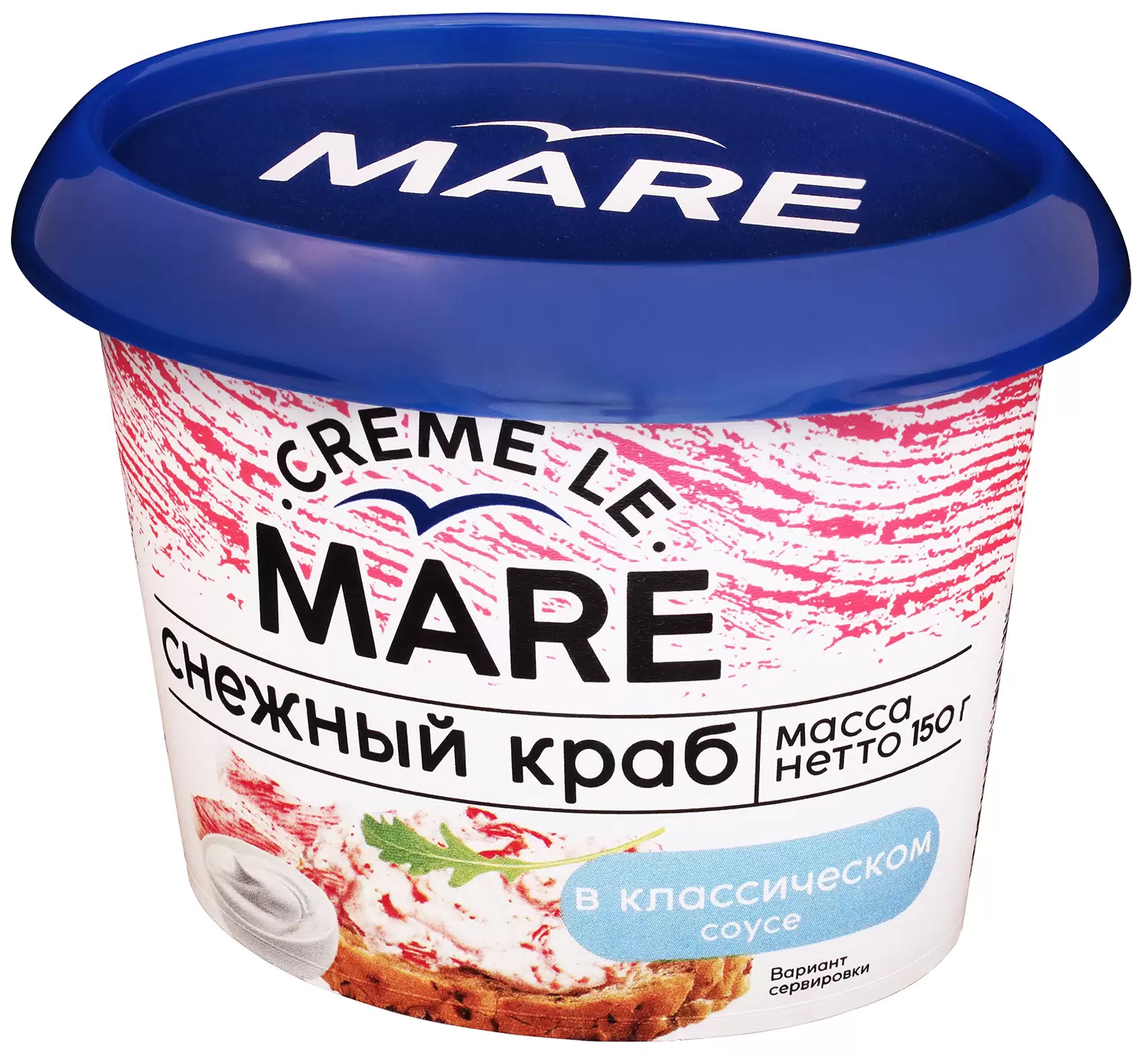 Крабовое мясо имитация "Снежный краб в классическом соусе" 150 г 1/6  MARE  ТМ ББ
