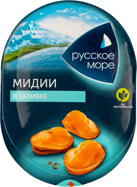 [4605561015089] Мясо мидии чилийской в заливке "Русское море" 180г 1/6