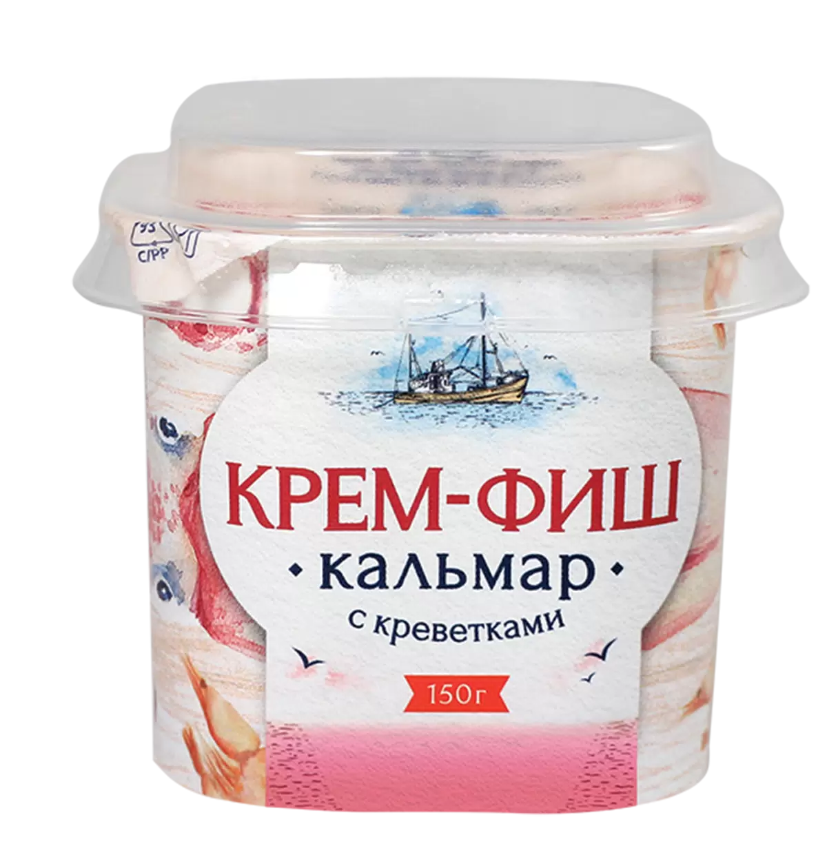 Паста рыбная из морепродуктов Крем-Фиш Кальмар с креветками  150г 1/6
