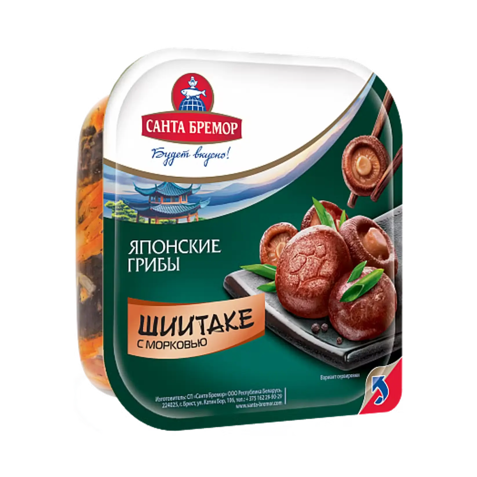 [4810168065218] Салат "Грибы шиитаке с морковью" 150 г 1/6 "Санта Бремор"