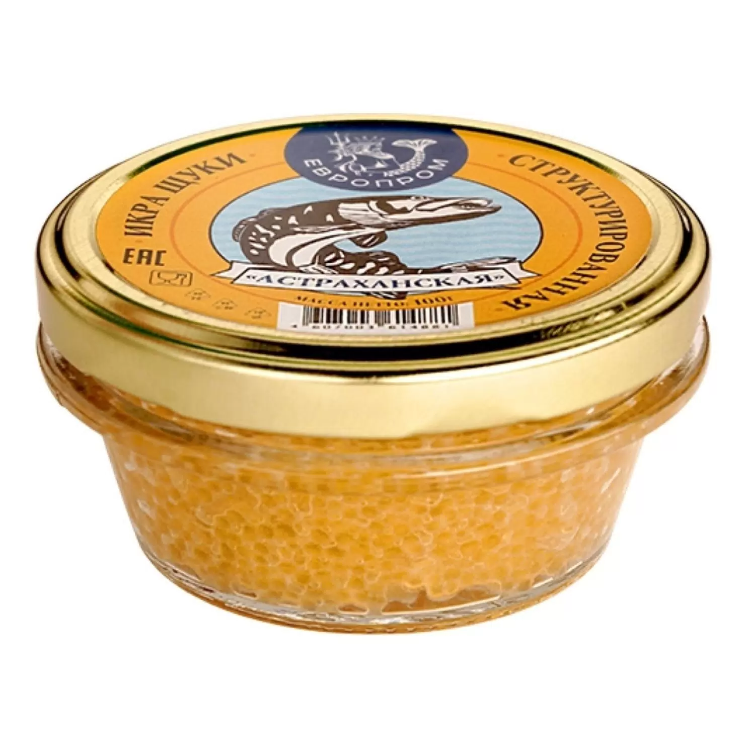 [4607003615246] Структурированая икра Щуки "Астраханская" 100 г. ст.б. 1/6