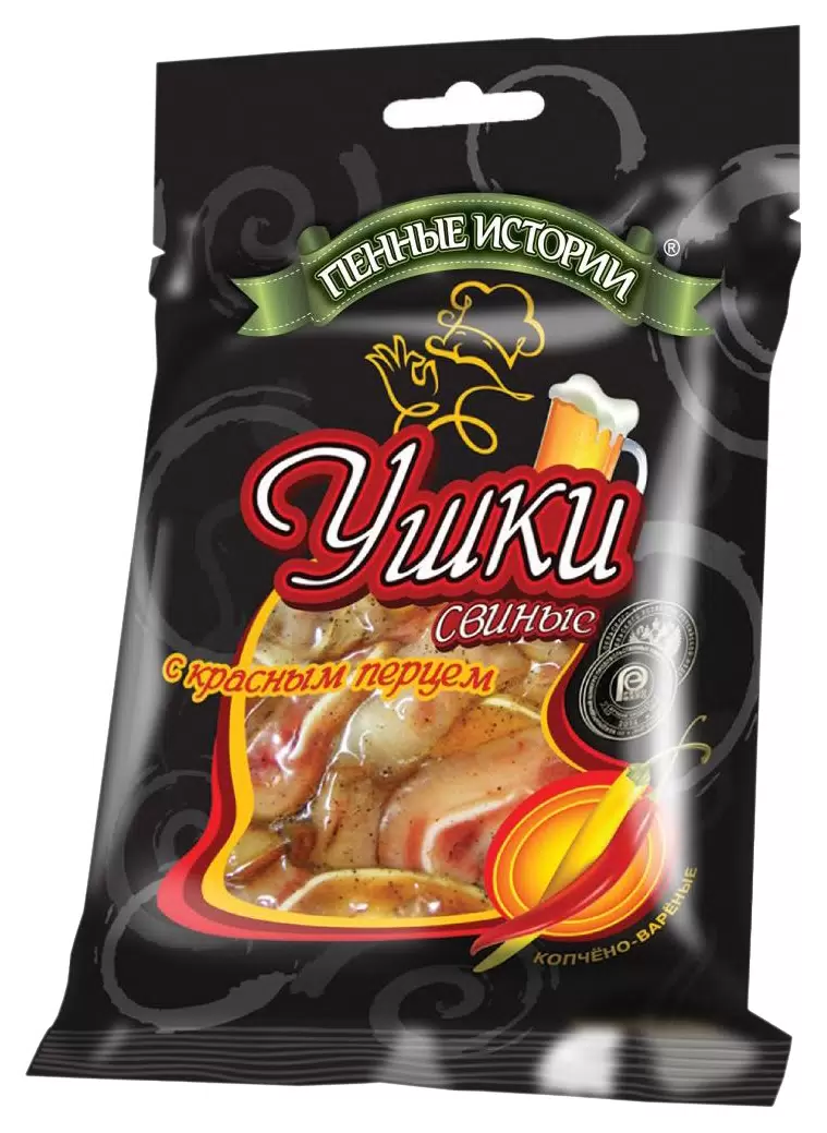 Ушки свиные в/к с горчицей 90 гр. 1/30