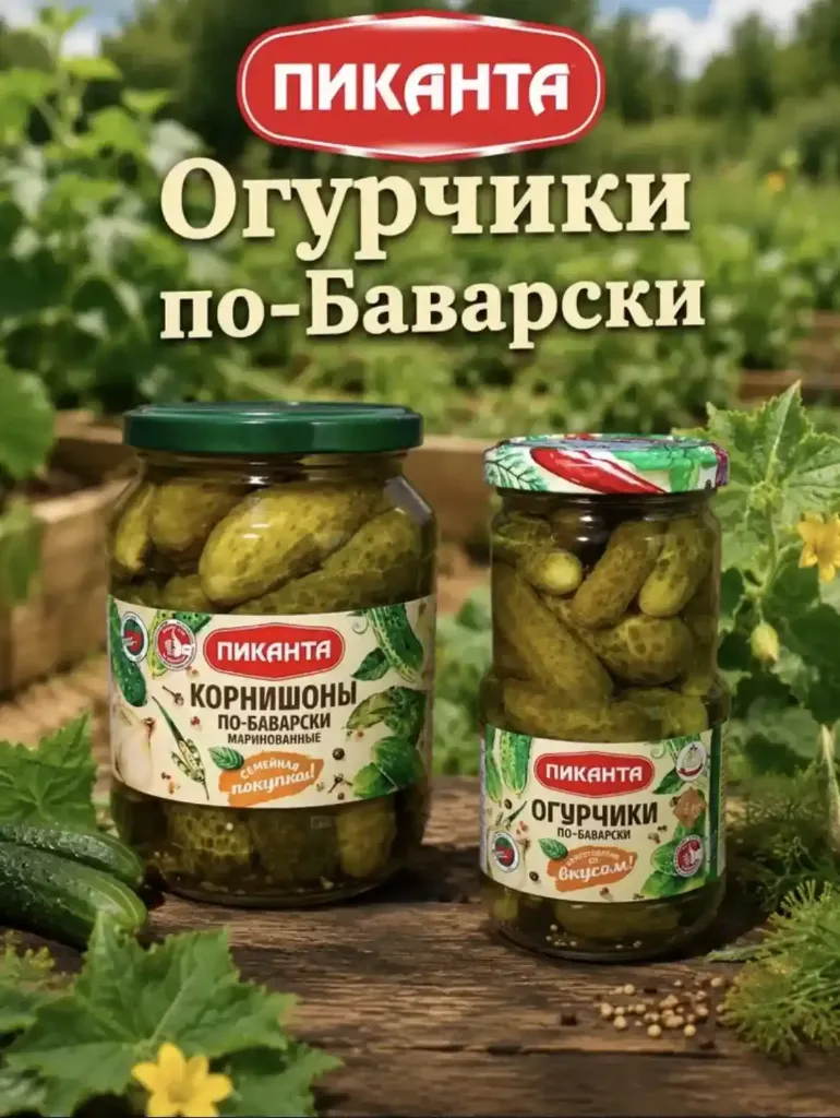 Пиканта Огурчики по-Баварски 700г. ст/б 1/6, шт
