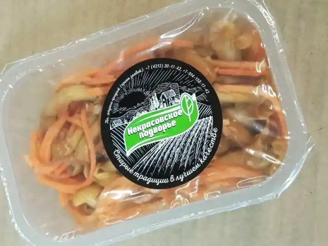 [19-38] Салат из морской капусты с грибами 200 гр (под запайку) Некрасовское подворье