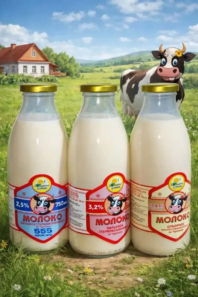 Молоко «Деревенский домик» 0,75л ст/бут 3,5-4%