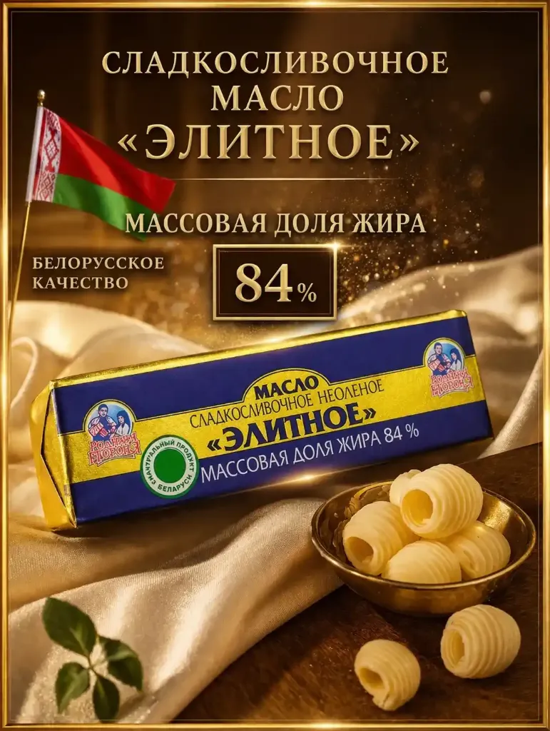 Масло сливочное «Элитное» 84% 180гр