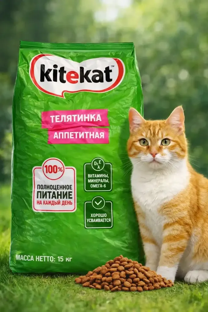 Корм сухой «Kitekat» в мешках по 15кг