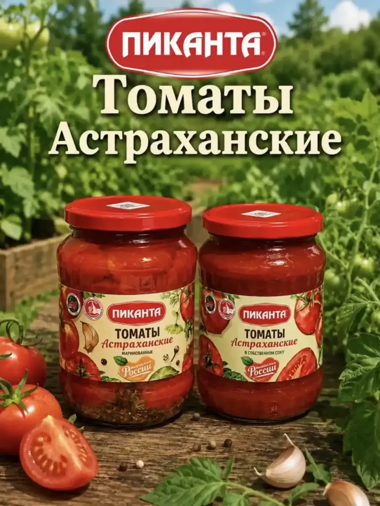 Томаты «Астраханские» в собственном соку, 690 гр